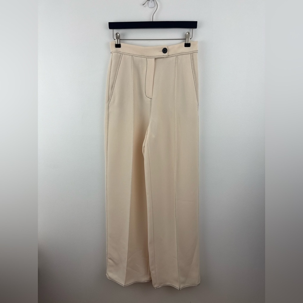 MANGO  Cream wide leg Pants. Size 4